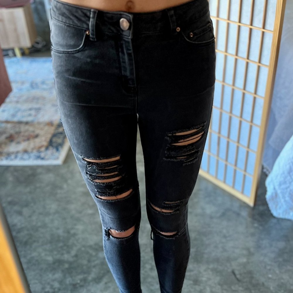 ASOS Black Distressed Jeans